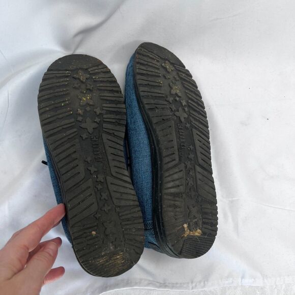 Hey Dude Wally Eco Linen Eclipse Blue Slip On Canvas Loafers Mens Size 9 - Picture 7 of 9